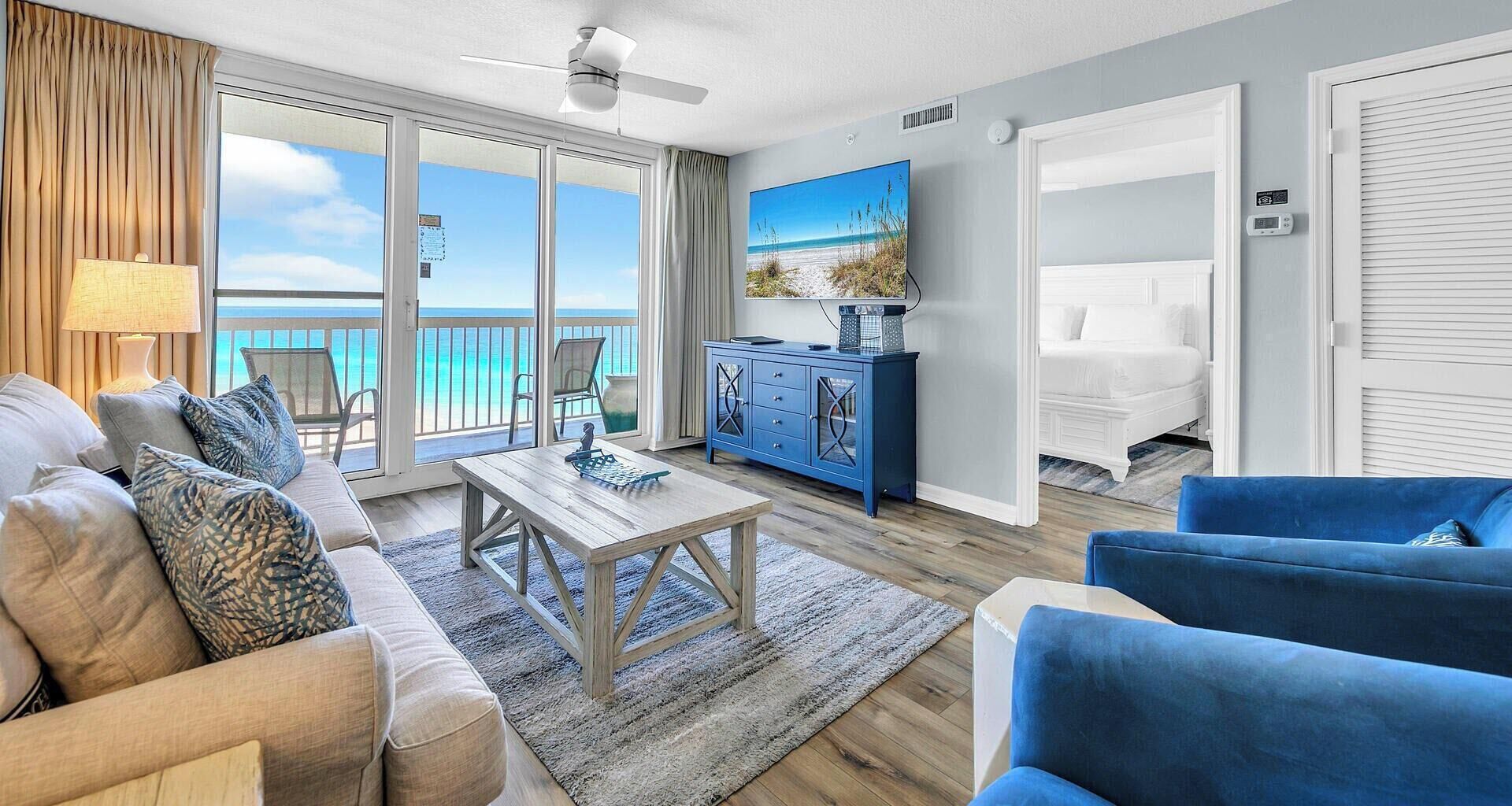 Elite-Apartment, 2 Schlafzimmer, 2 Bäder, Meerblick | Individuell dekoriert, individuell eingerichtet, Verdunkelungsvorhänge