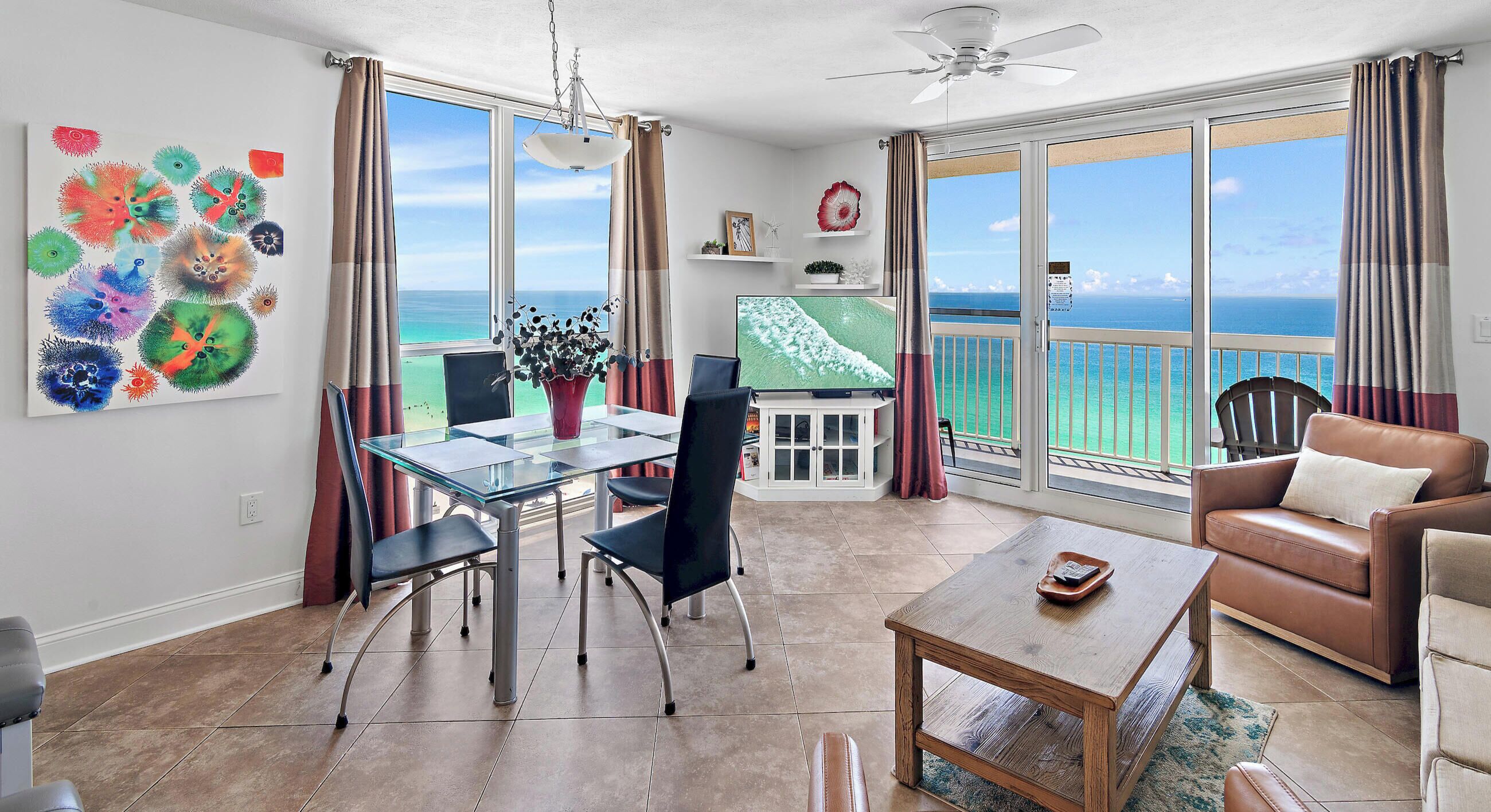 Superior-Apartment, 2 Schlafzimmer, 2 Bäder, Meerblick | Individuell dekoriert, individuell eingerichtet, Verdunkelungsvorhänge