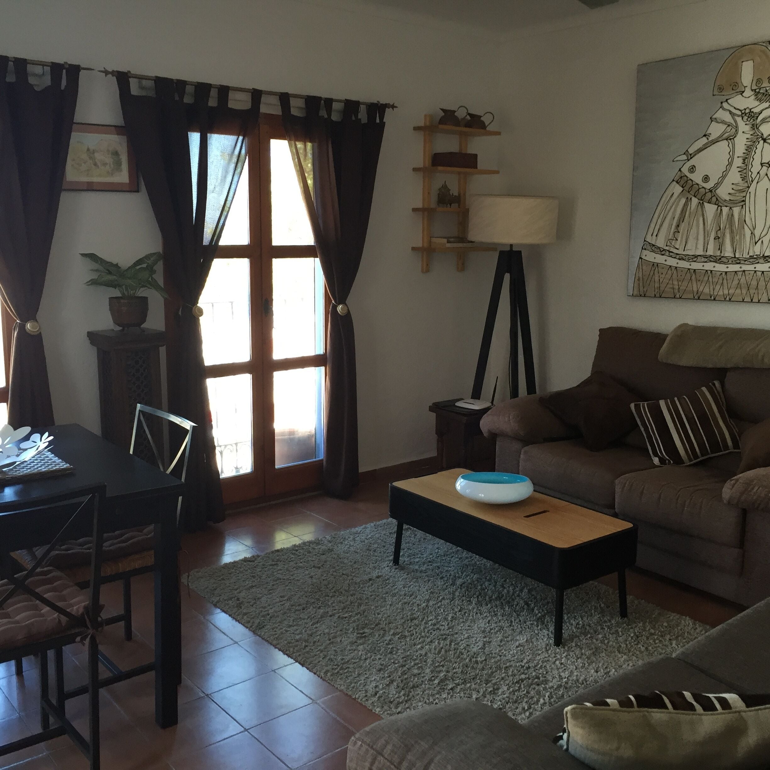 Smart TV, fireplace, DVD player, books