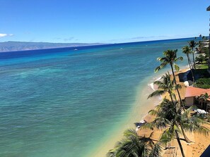 On the beach, sun-loungers, beach towels - Private Corner Unit-8th Floor- Oceanfront Panoramic Views in Lahaina! (Lahaina)