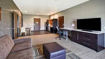 Desk, blackout drapes, iron/ironing board, WiFi (free)