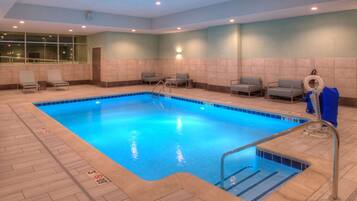Indoor pool, open 9 AM to 9 PM, sun loungers