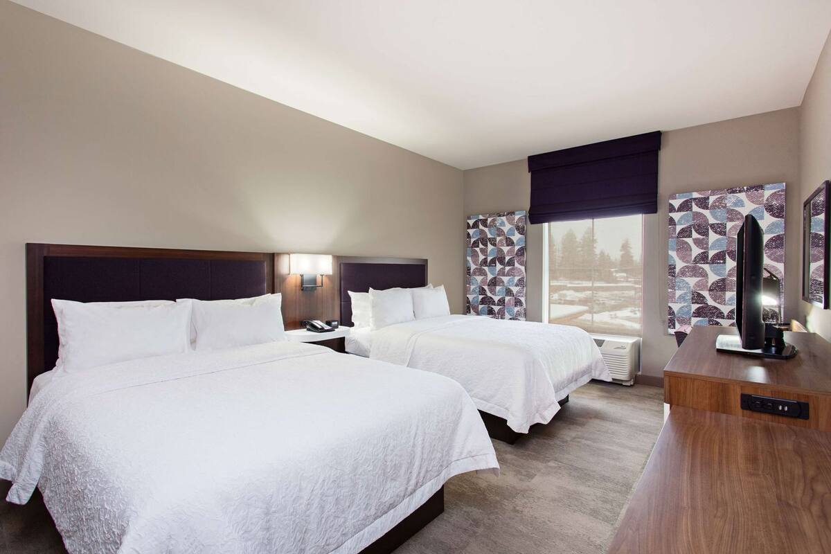 Blackout curtains, iron/ironing board, free WiFi, bed sheets