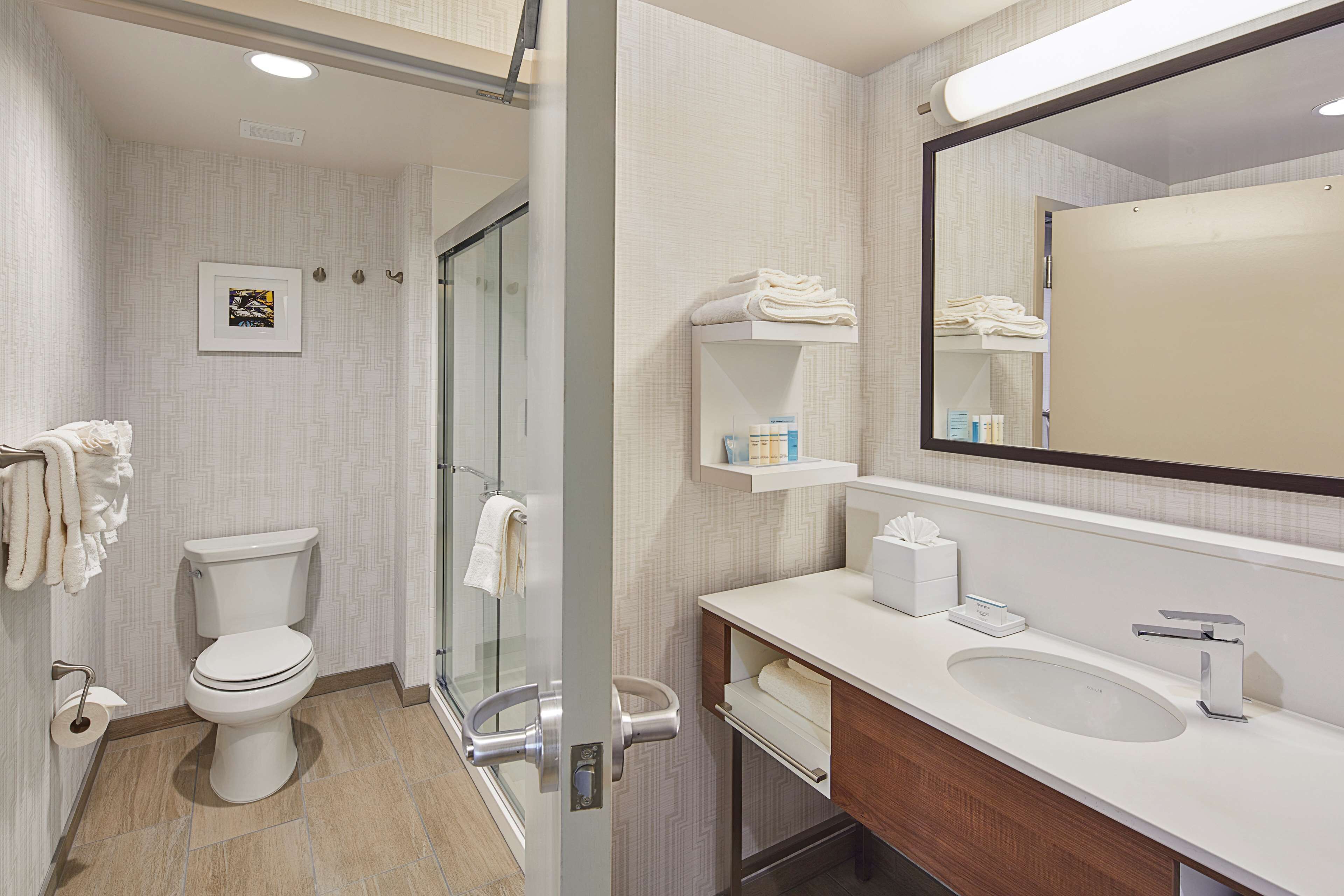 studio, 2 queen beds, refrigerator & microwave (wet bar) | bathroom shower