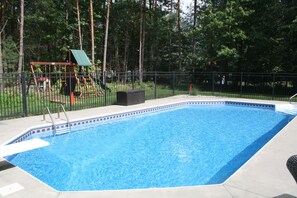 Piscine extérieure, piscine chauffée