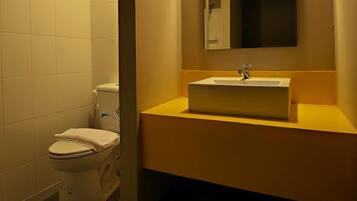 Shower, free toiletries, towels