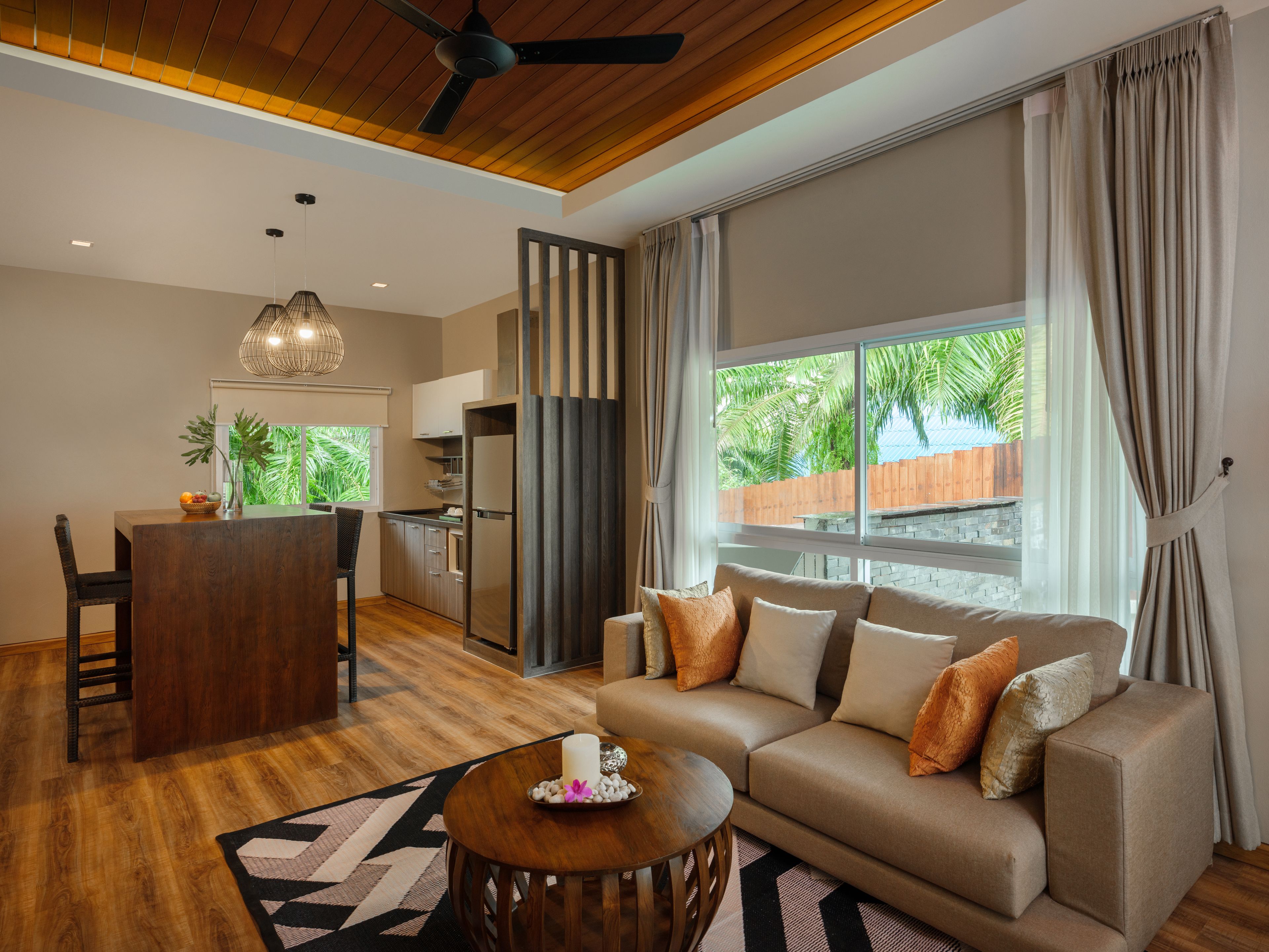 Two Bedrooms with Private Pool Villa | Living area | Flat-screen TV
