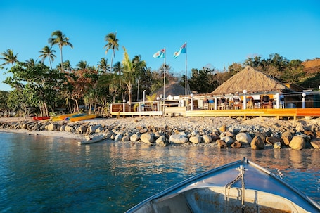 Sun loungers, beach umbrellas, beach towels, snorkeling