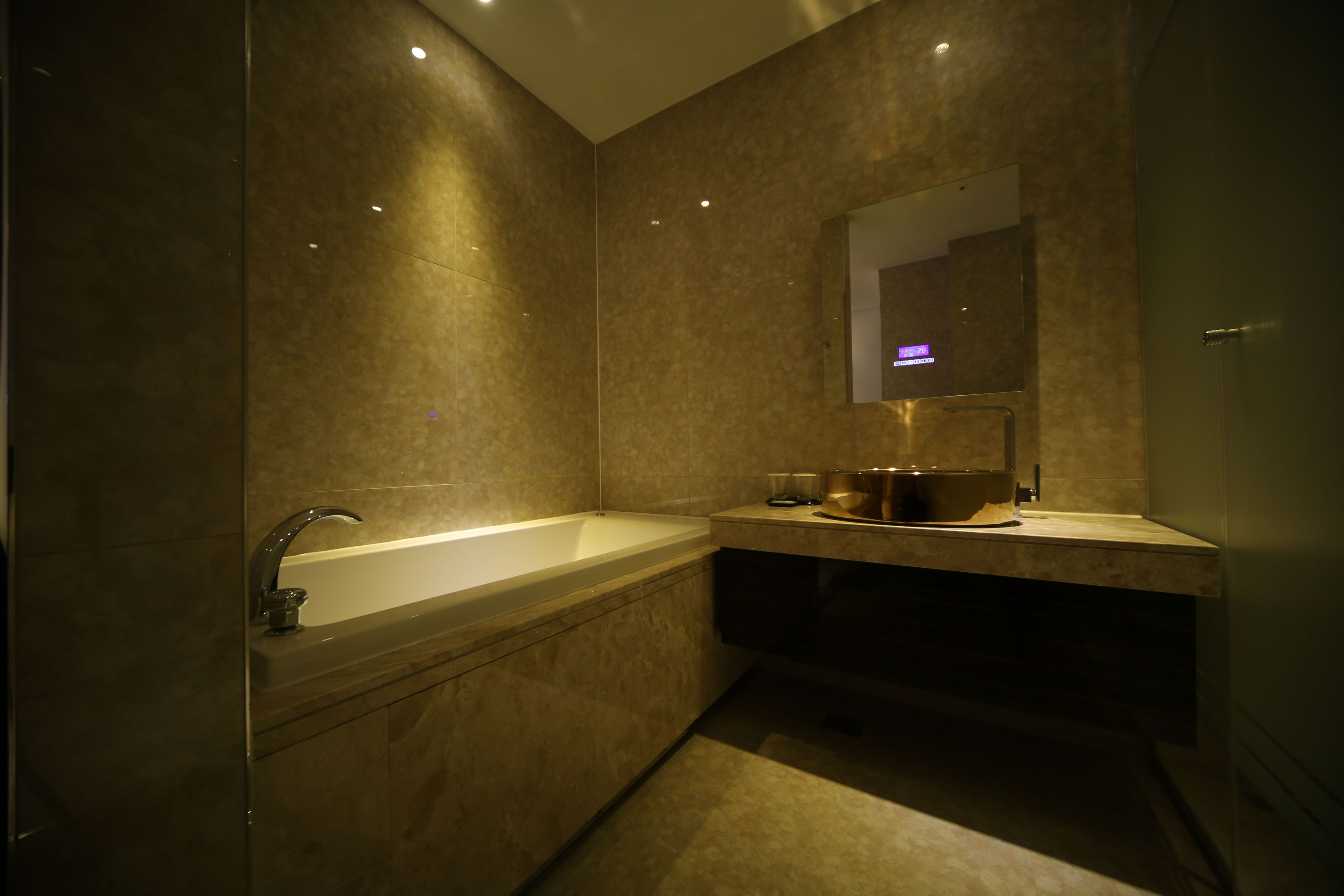 suite, multiple beds | bathroom | separate bathtub and shower, designer toiletries, hair dryer, bathrobes