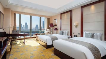Down duvets, minibar, in-room safe, desk