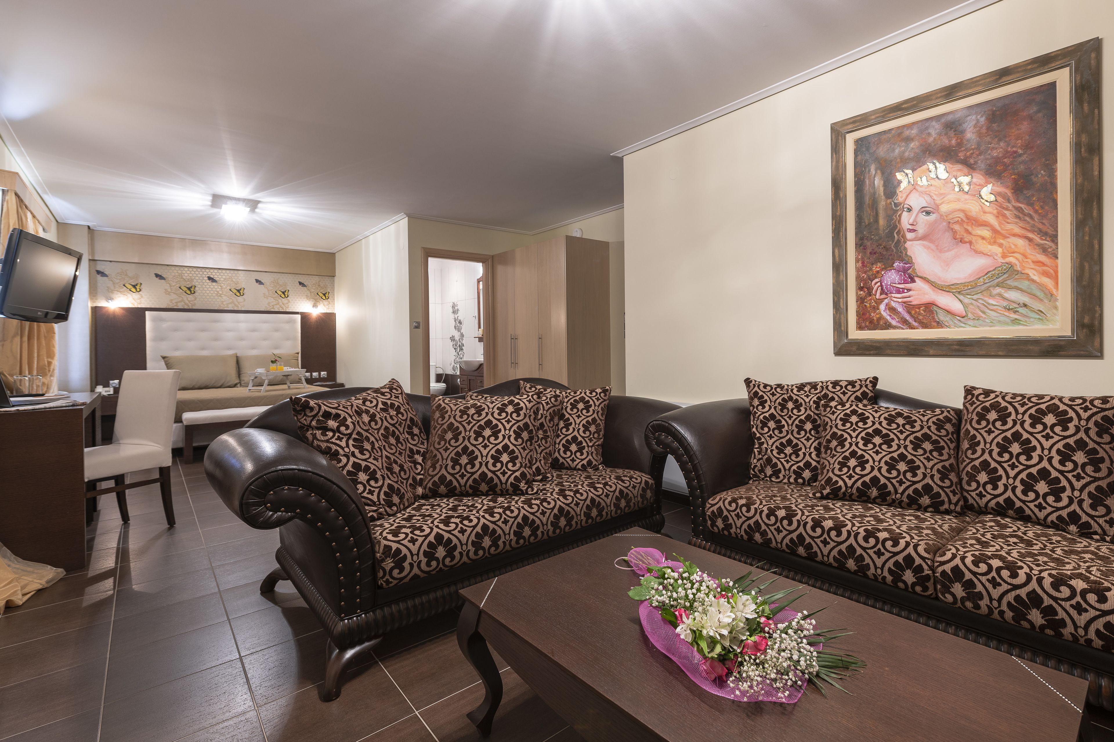 suite (aphrodite) | living area | flat-screen tv