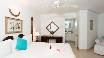 Studiosvit Junior - 1 kingsize-säng - kylskåp - utsikt mot trädgården | Utsikt från rummet