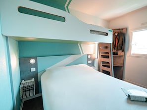 Desk, blackout curtains, free WiFi, bed sheets