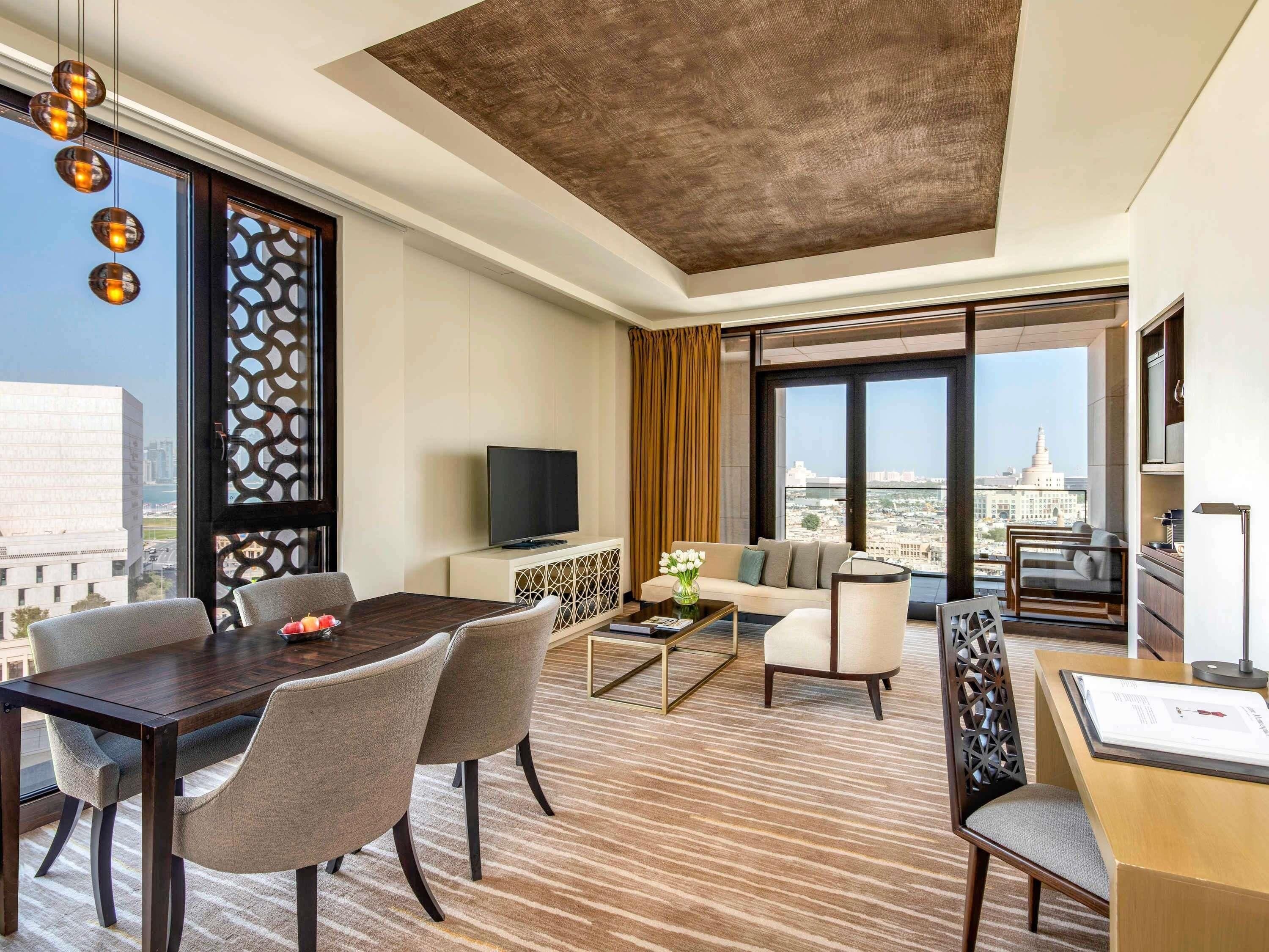 Souq Suite, 1 Bedroom with 1 King-Size Bed, Terrace with Souq Waqif Views and Living Area | Premium bedding, minibar, in-room safe, individually decorated