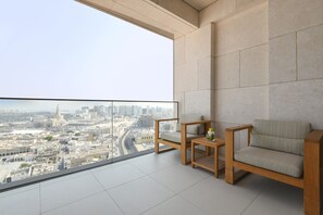 Souq Suite, 1 Bedroom with 1 King-Size Bed, Terrace with Souq Waqif Views and Living Area | Balcony view