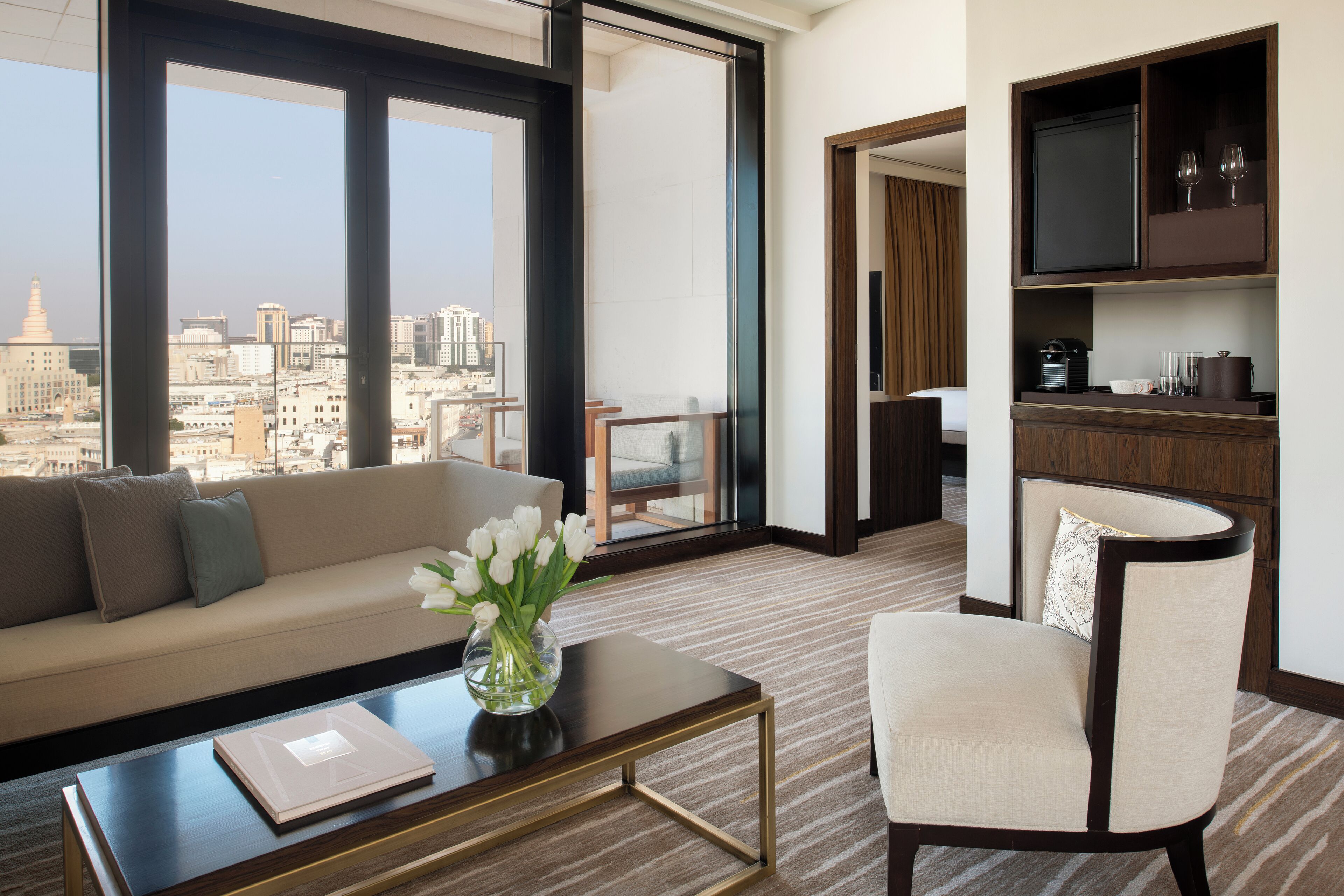 Souq Suite, 1 Bedroom with 1 King-Size Bed, Terrace with Souq Waqif Views and Living Area | Living area