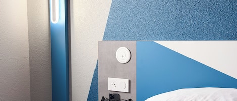 Desk, blackout curtains, soundproofing, iron/ironing board