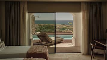 2-Bedroom Classic Sea View Private Pool | Ropa de cama de alta calidad, edredones de plumas, minibar y caja fuerte