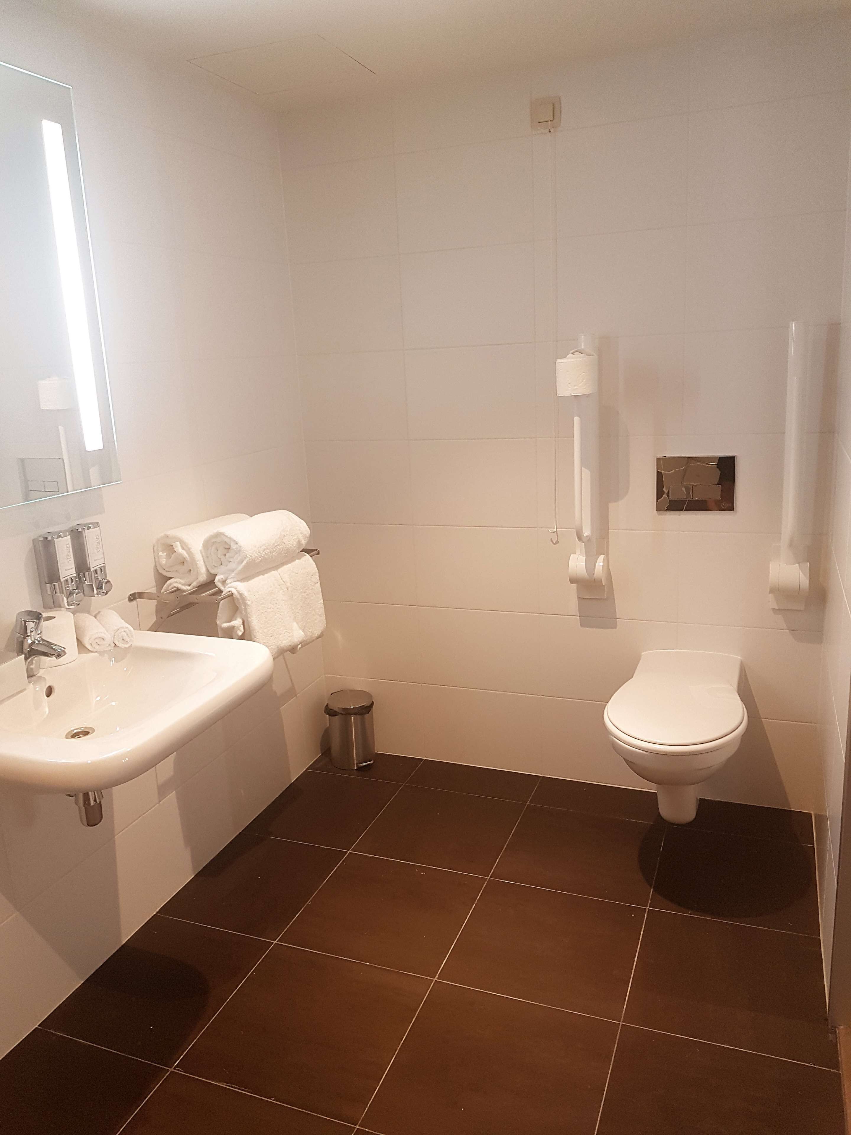 room, 1 king bed, accessible | bathroom | shower, free toiletries, hair dryer, towels