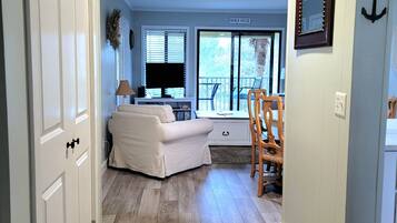 Télévision, lecteur de DVD, livres, vidéothèque