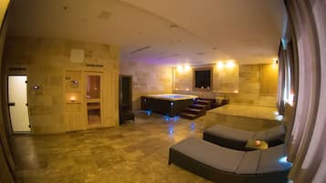 Sauna, hot tub, steam room, body treatments, body wraps, body scrubs