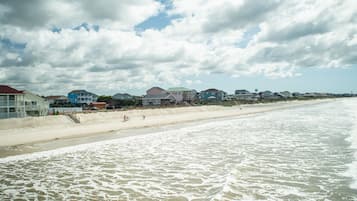 On the beach, beach towels