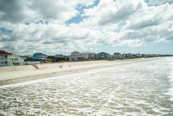 En la playa y toallas de playa