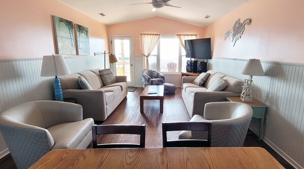 TV, DVD player, books