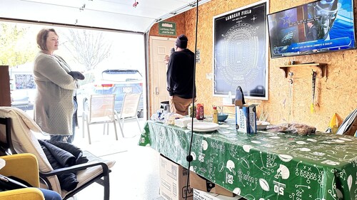 Vista de Lambeau desde la propiedad. Increíble Titletown District Home en alquiler!