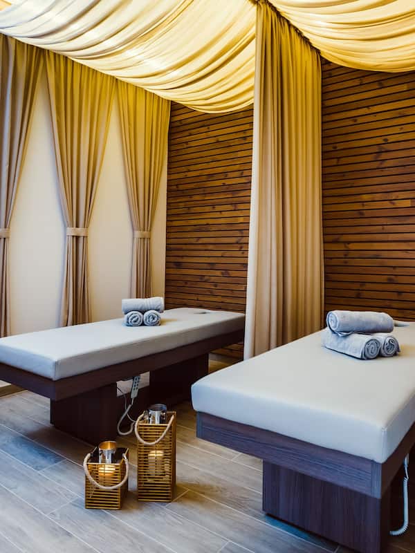 Steam room, body treatments, aromatherapy, hot stone massages