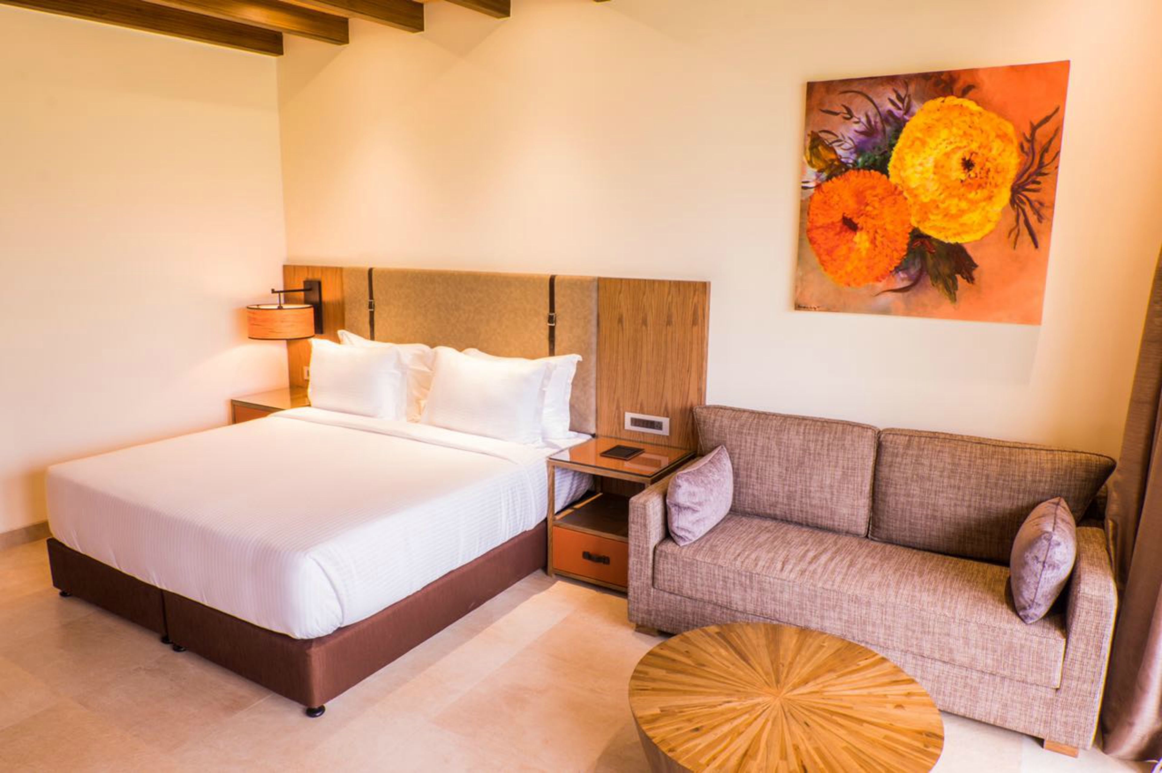 Ropa de cama de alta calidad y minibar 