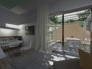 Living area - Derveni Luxury Apartments  (Xylokastro-Evrostina)