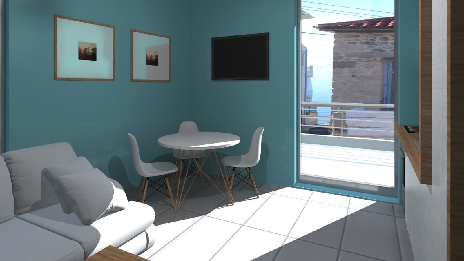 Family Apartment, Sea View | Ruang tamu | TV Plasma 
