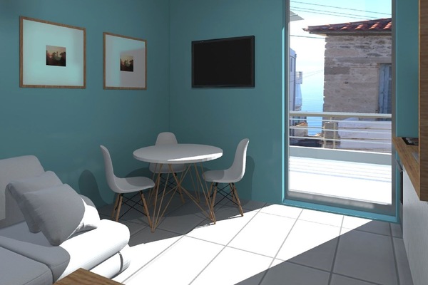Family Apartment, Sea View | Ruang tamu | TV Plasma