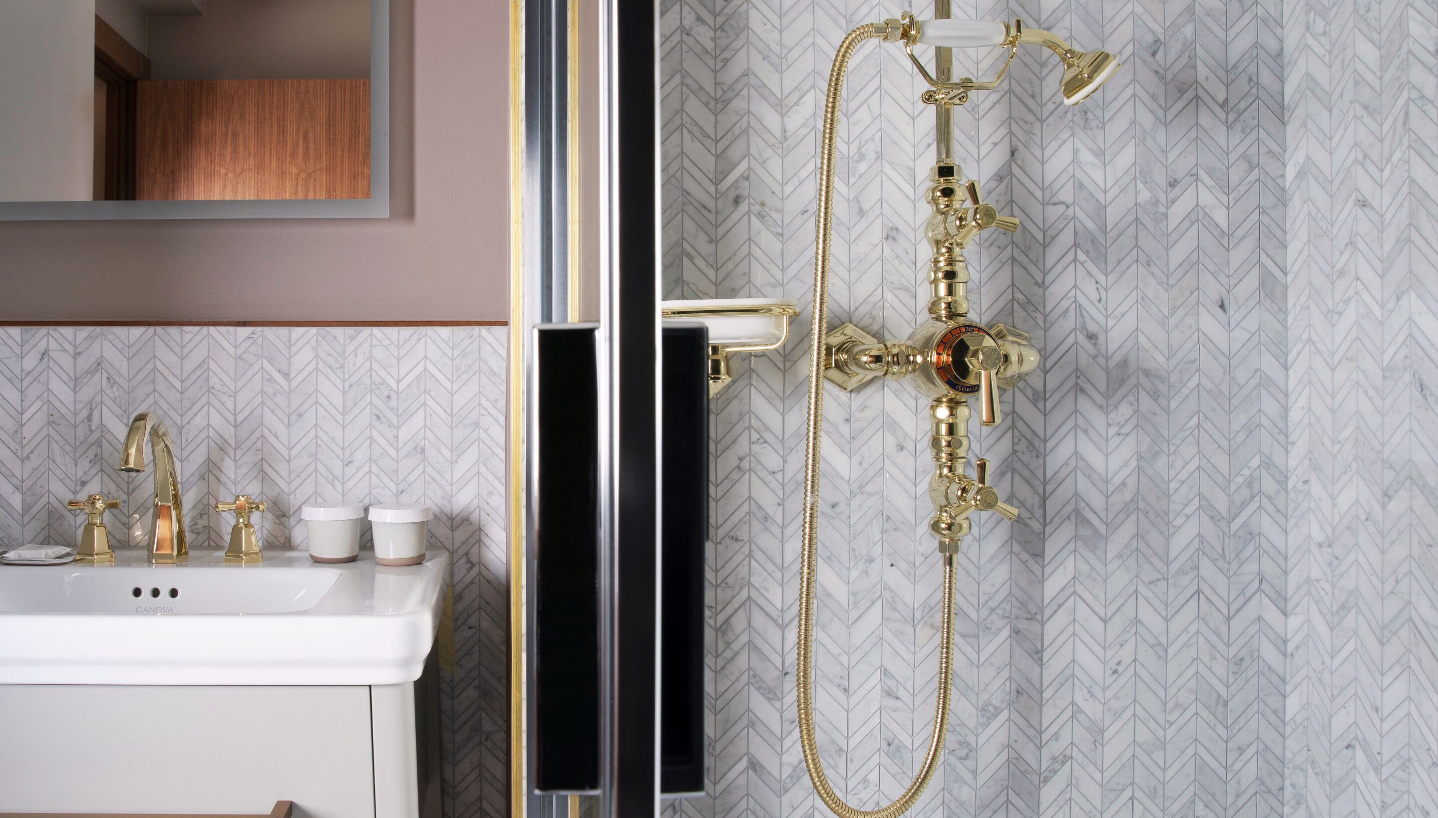 superior double room | bathroom | shower, rainfall showerhead, designer toiletries, hair dryer