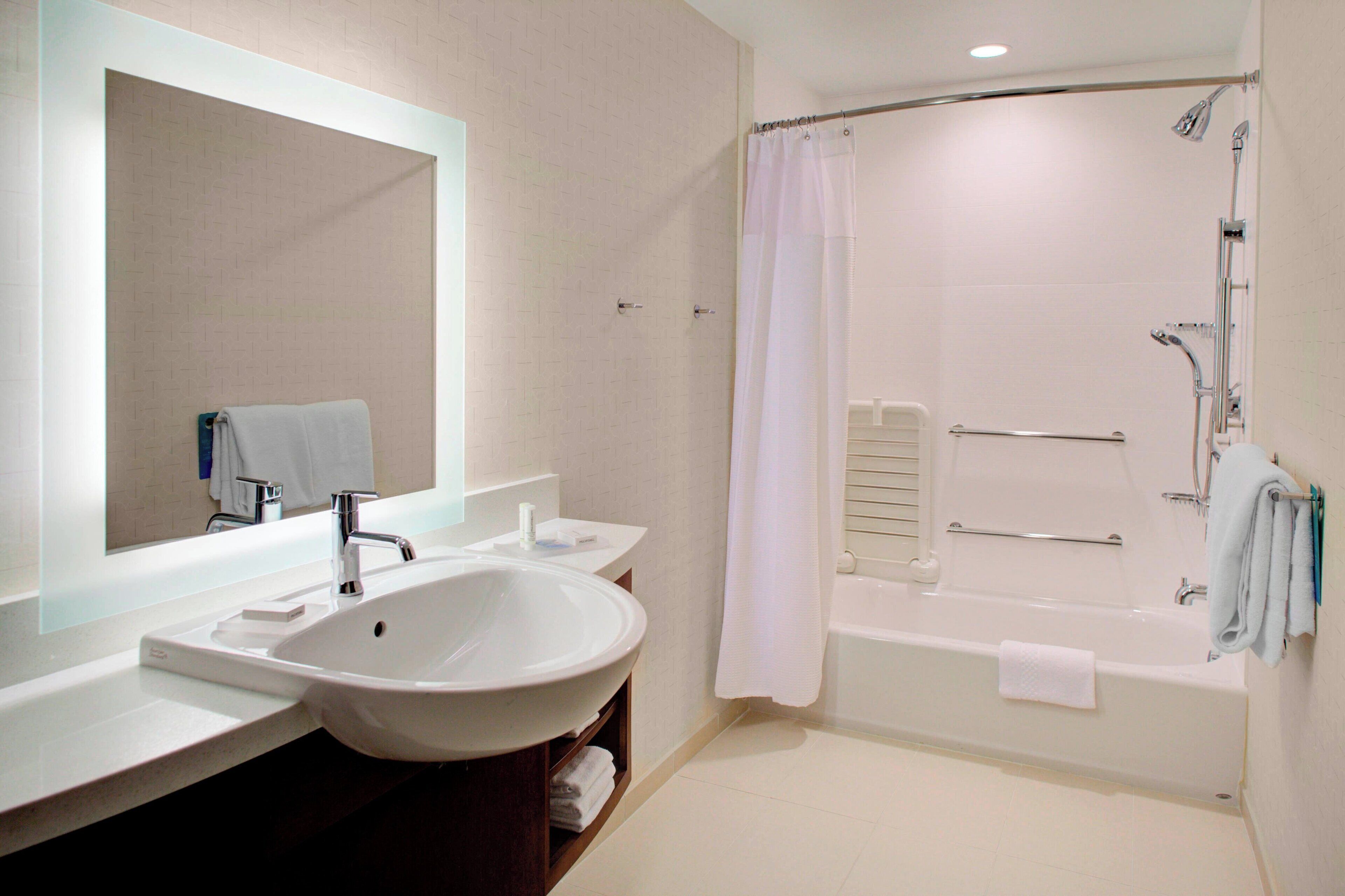 suite, 1 king bed with sofa bed | bathroom | free toiletries, hair dryer, towels