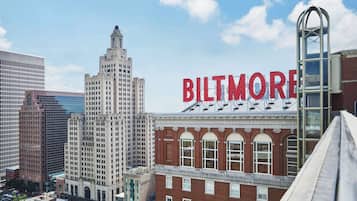 A cityscape with a prominent 'BALTIMORE' sign on a building.