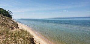 On the beach, sun loungers -  LAKE MICHIGAN BEACHFRONT! PRIVATE BEACHFRONT! DISCOUNTED SEASONAL RATES  (Montague)