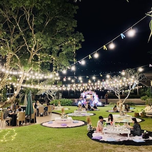 Outdoor banquet area