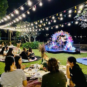 Outdoor banquet area