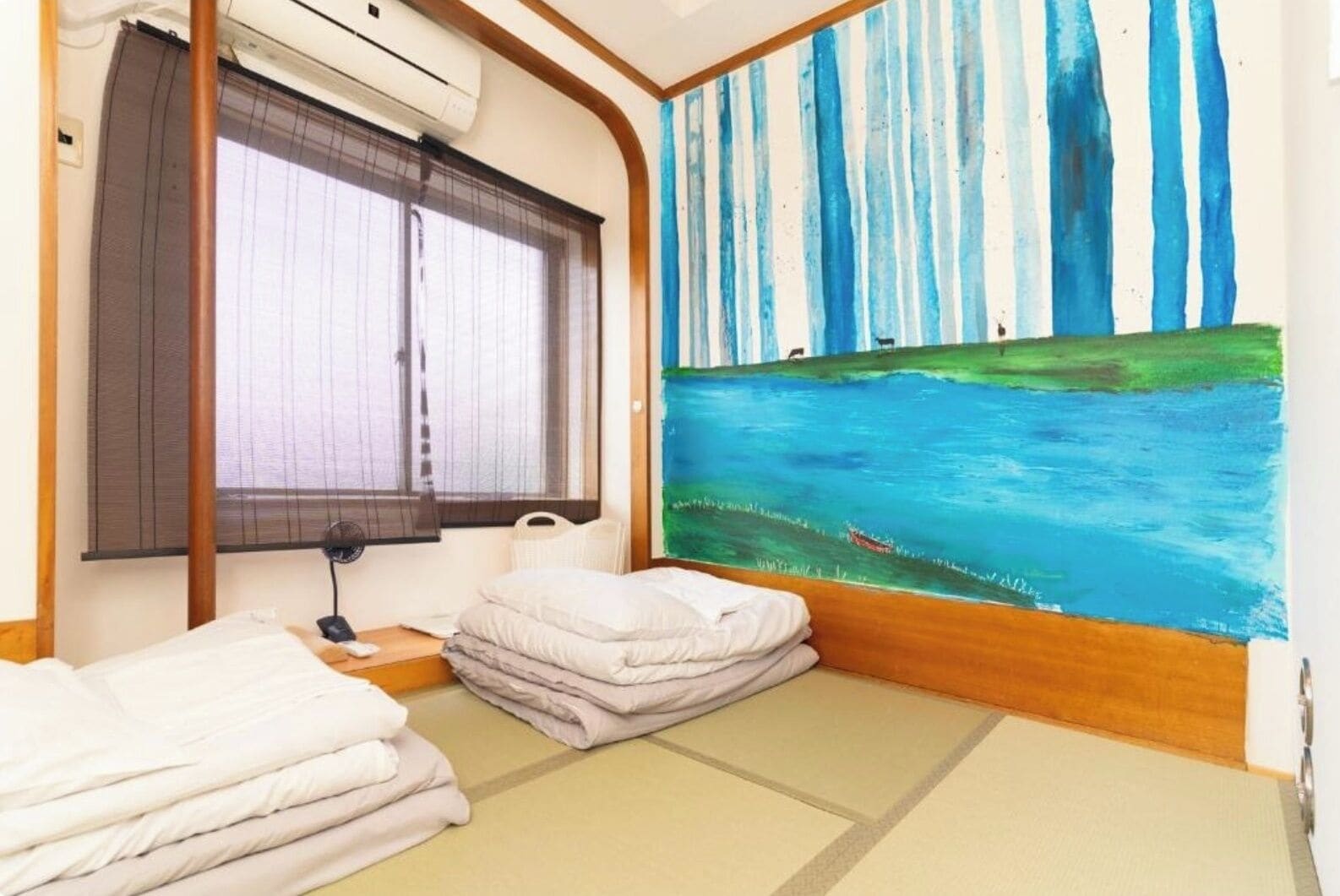 Kamer in Japanse stijl (Compact) | Een bureau, gratis wifi, beddengoed