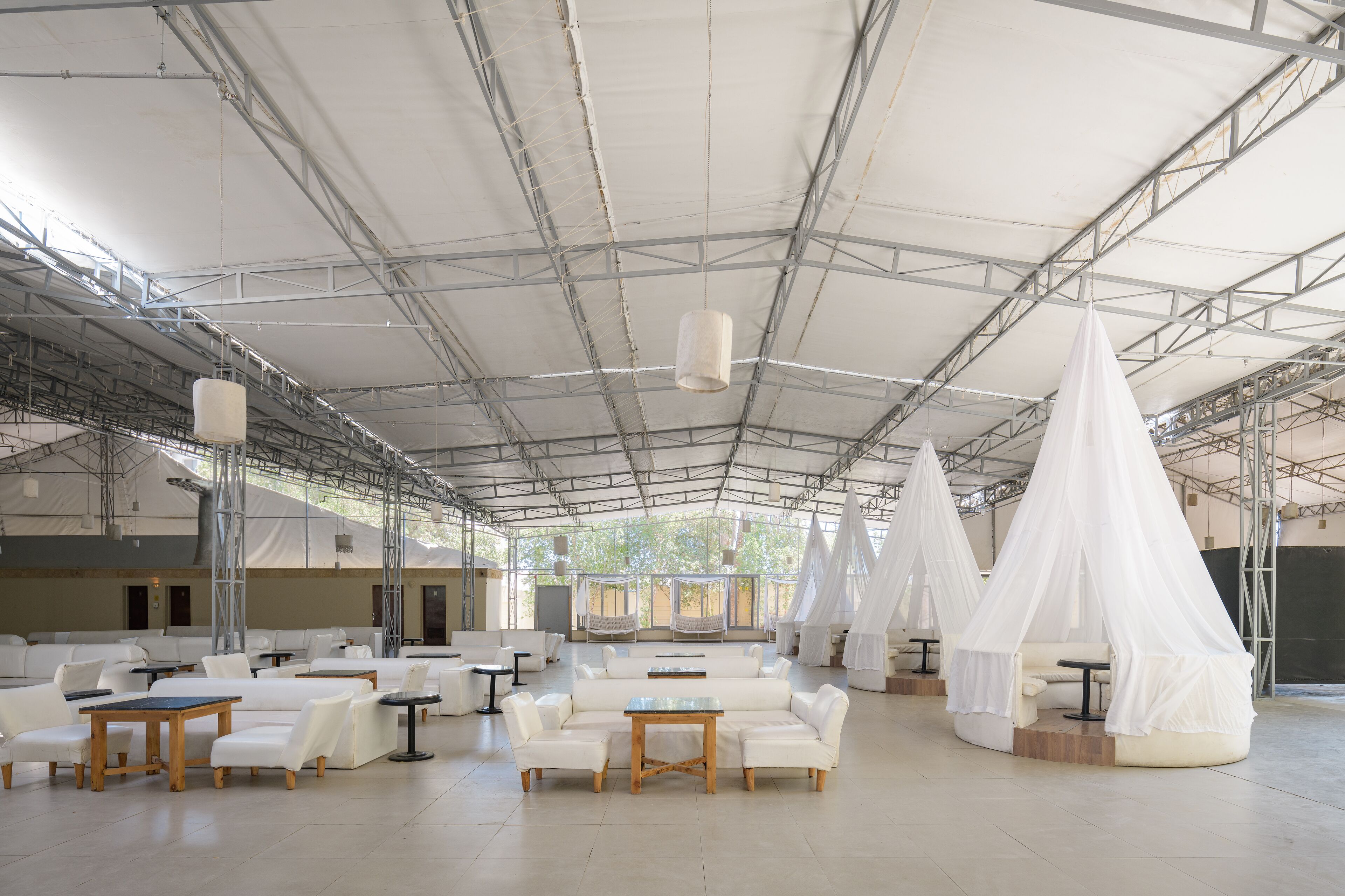 outdoor banquet area