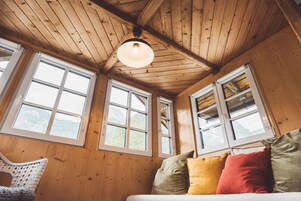 Panoramic Apartment, 1 Queen Bed with Sofa bed, Non Smoking, Mountain View | Living area | Flat-screen TV, heated floors