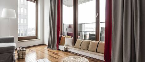 Premium bedding, desk, soundproofing, iron/ironing board