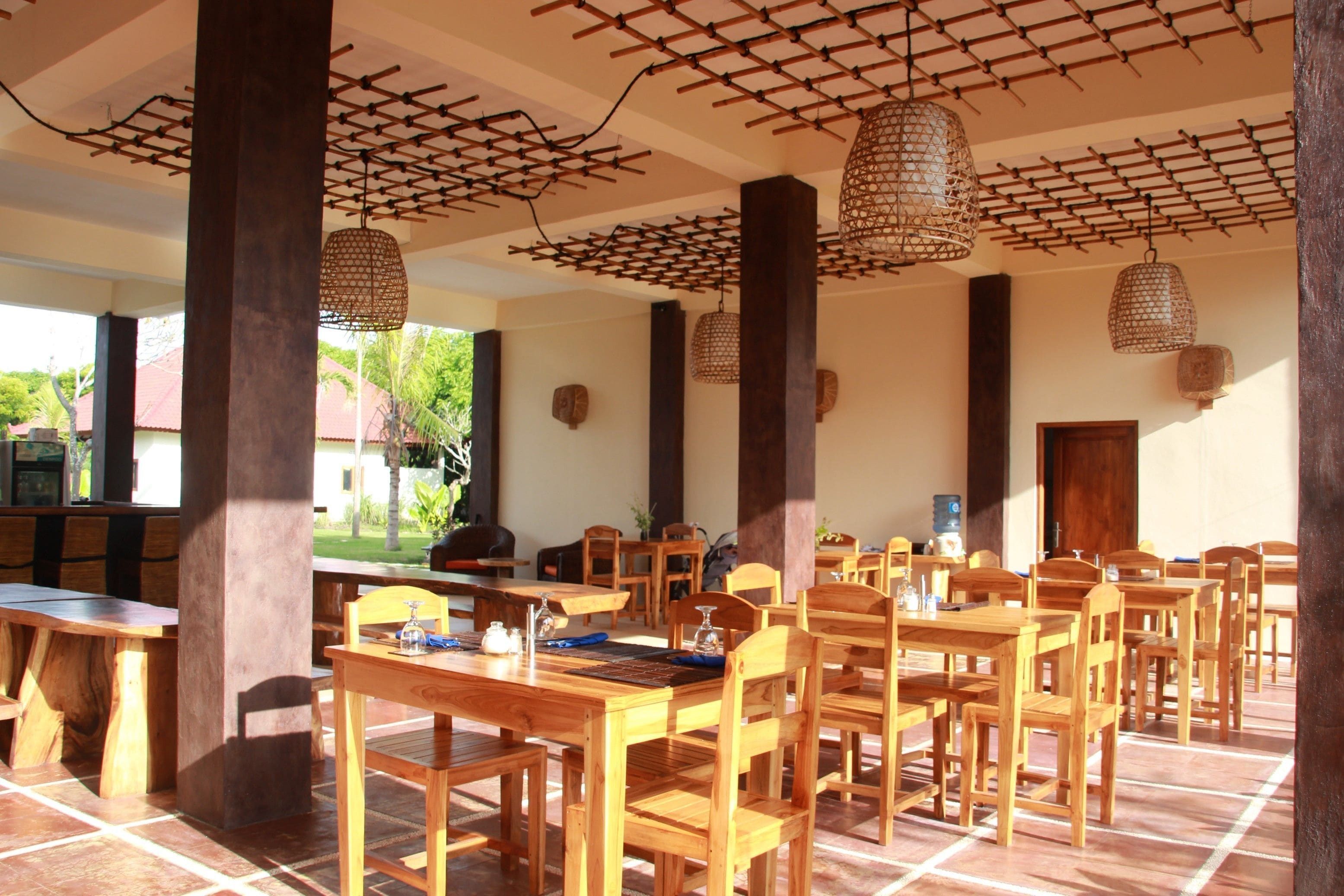 Breakfast, lunch, dinner served; Fusion cuisine, pool views 