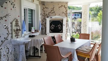 Romantic Apartment, Ground Floor | Living area | Flat-screen TV, heated floors