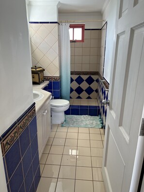 Deluxe-studiosuite | Badeværelse | Bruser, håndklæder, Sæbe, Toiletpapir