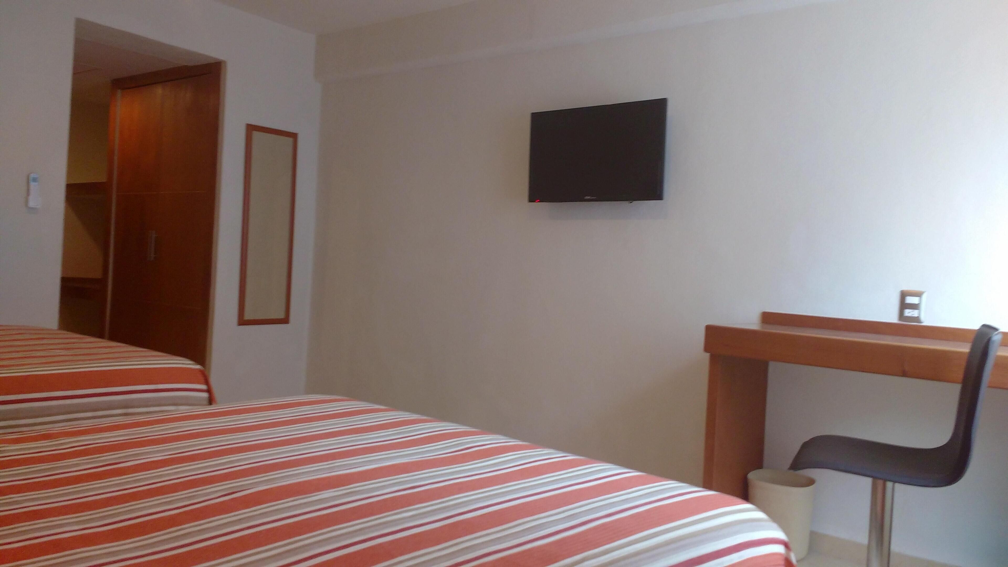 In-room safe, desk, laptop workspace, soundproofing