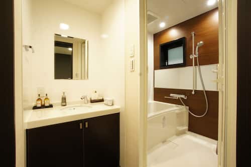 Hair dryer, slippers, electronic bidet, towels