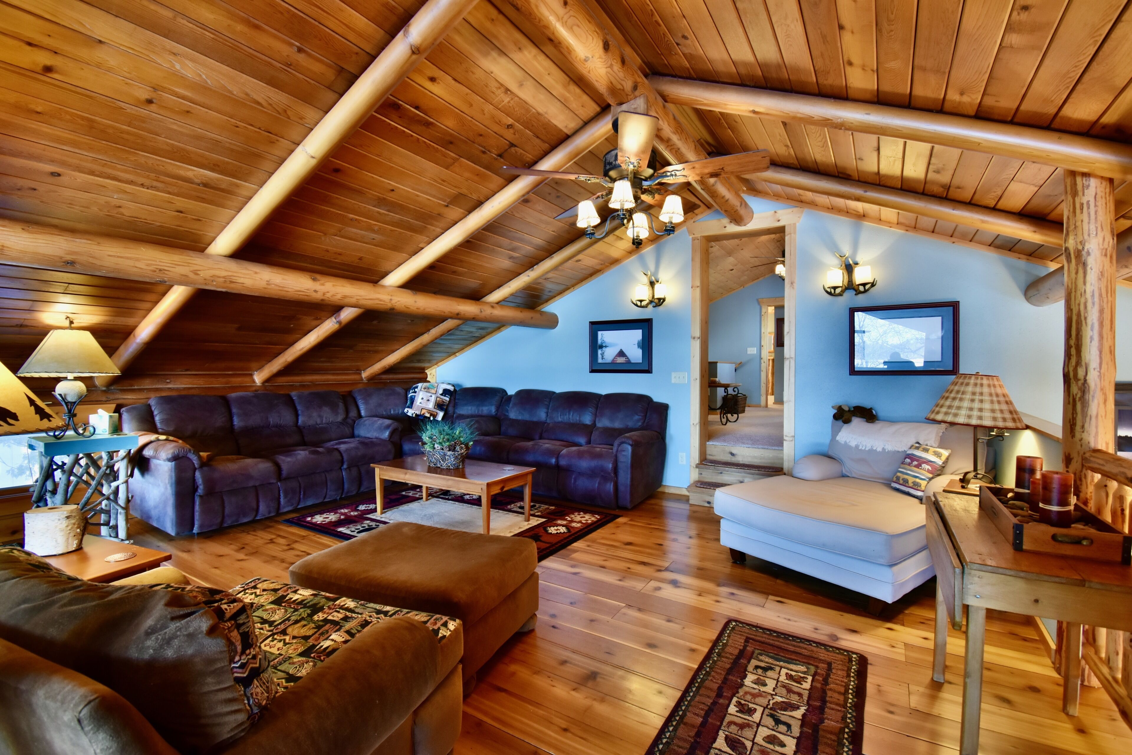 Smart TV, fireplace, DVD player, books